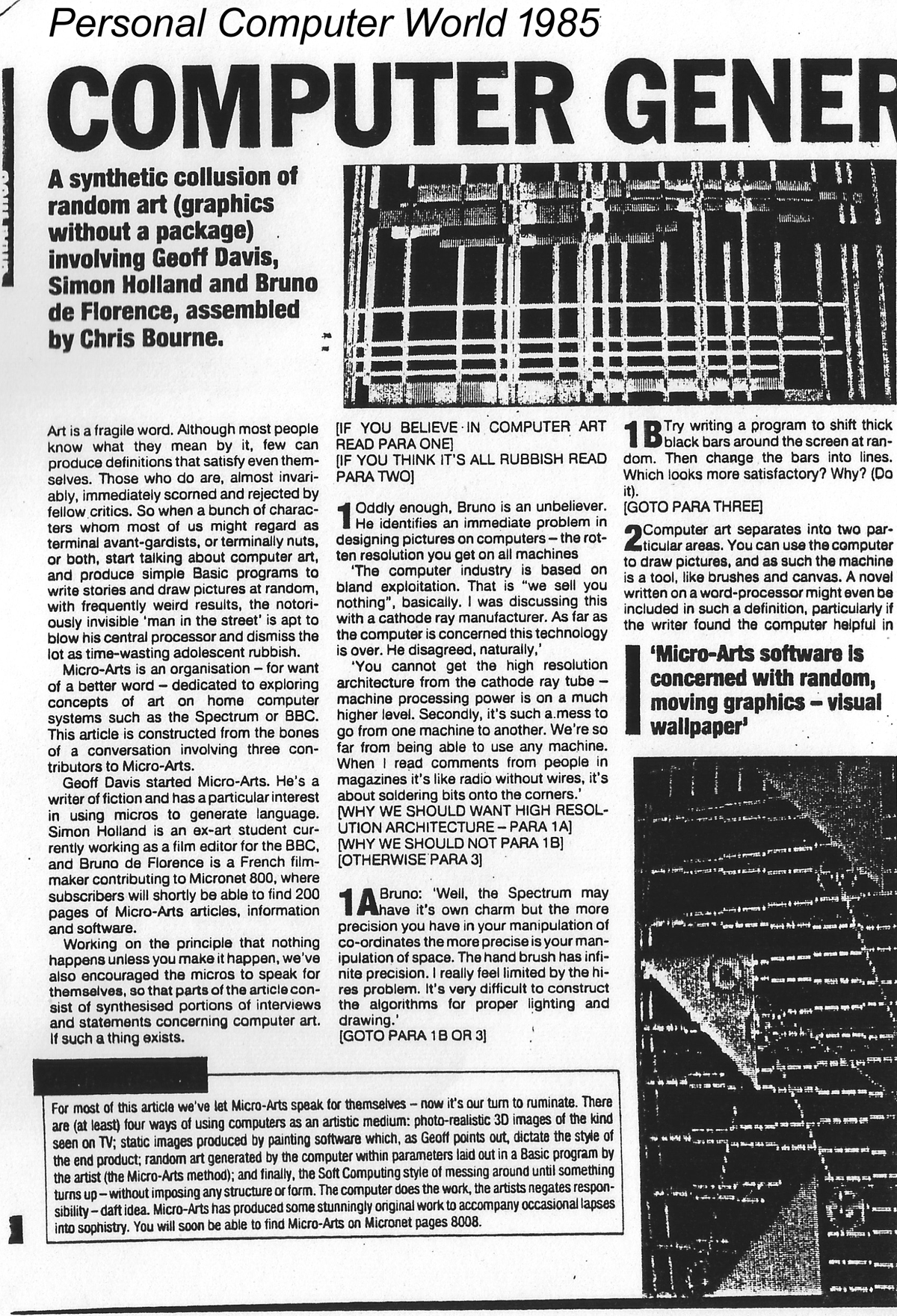 Reviews – Micro Arts Group Generative Microcomputer Digital Computer Art